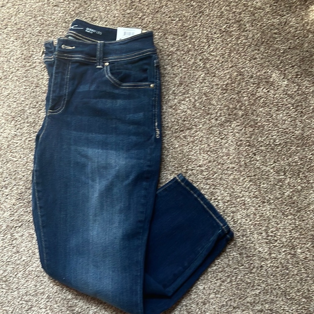 INC skinny leg curvy mid-rise color Rhodes wash jean